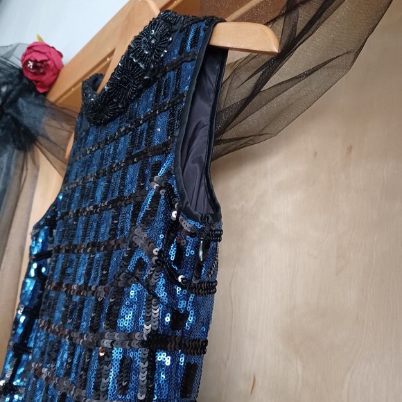 PER SE by Carlisle Blue & Black Cocktail Dress_2 - Picture 5 of 8